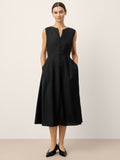 Linen-Lyocell V-Neck Sleeveless Maxi Dress WILLOW